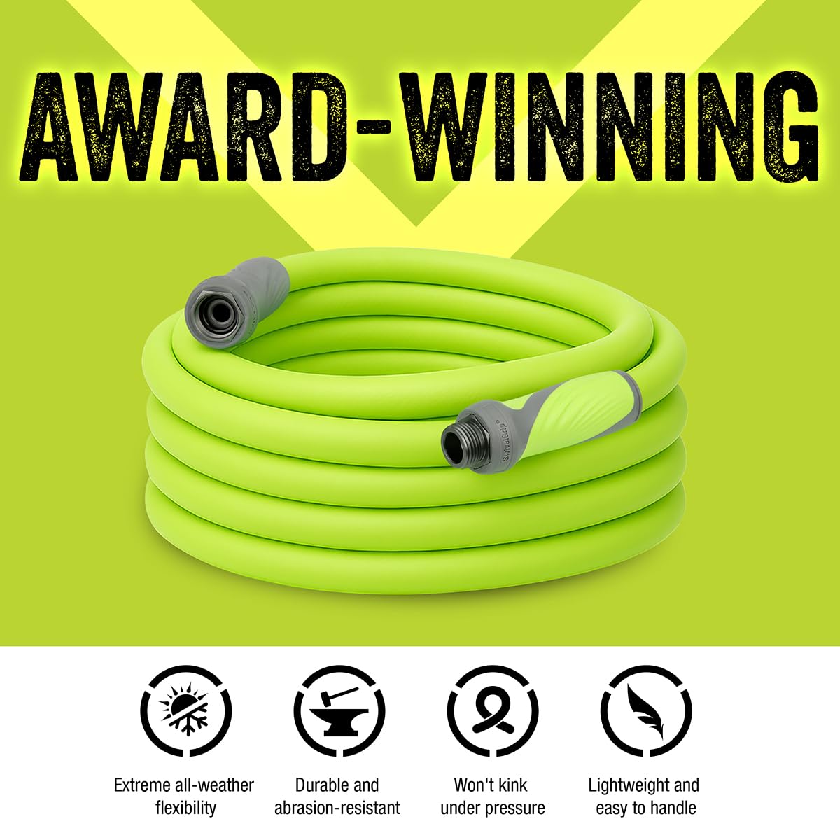 Flexzilla Lead-in Garden Hose with SwivelGrip, 5/8 in. x 10 ft., Lightweight All-Weather Water Hose, Durable and Flexible, Leak-Free Connections