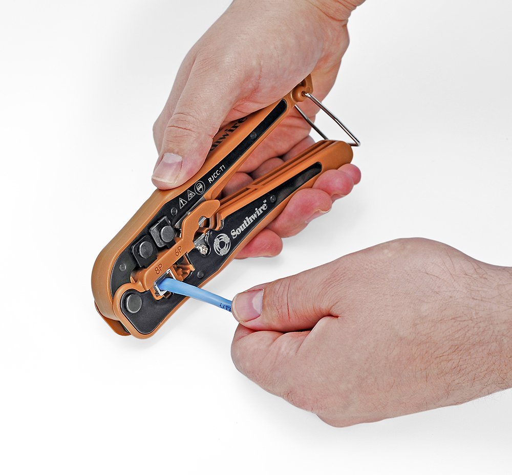 Southwire Compact RJCC-T1 Phone & Data Crimp Tool Kit - Cuts, Strips, and Crimps Network and Voice Cables