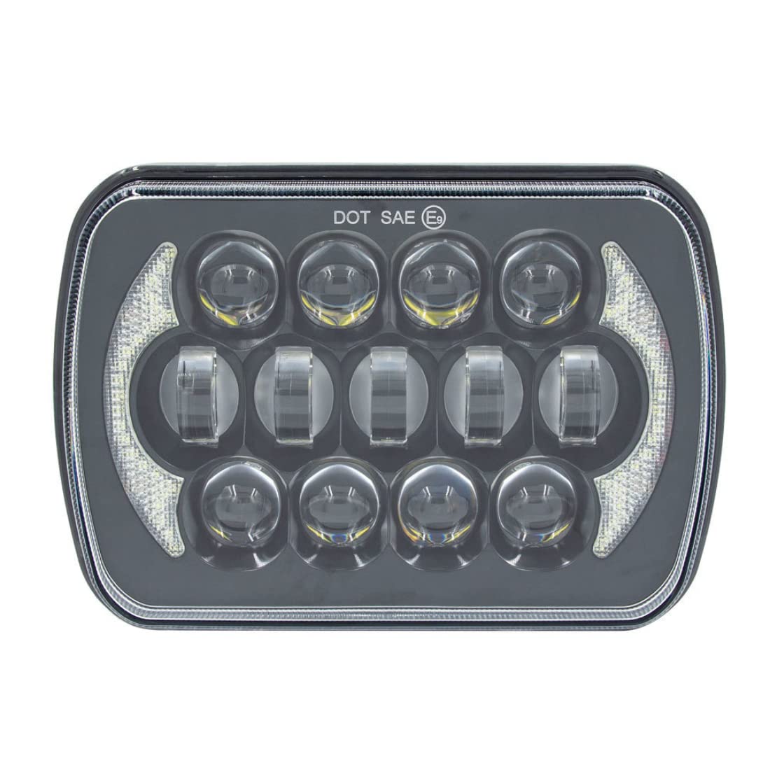Vehicle LED Headlights Heise 5X7 Inch 17 LED - Black Front Face (HE-5X7B1)