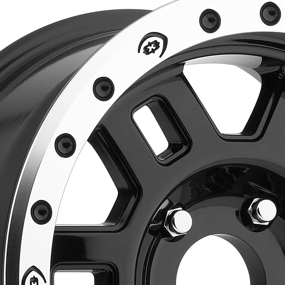 Manx Vision 398 Gloss Black Machined Lip 16X7 Wheel Rim (0 offset, 5-4.5)
