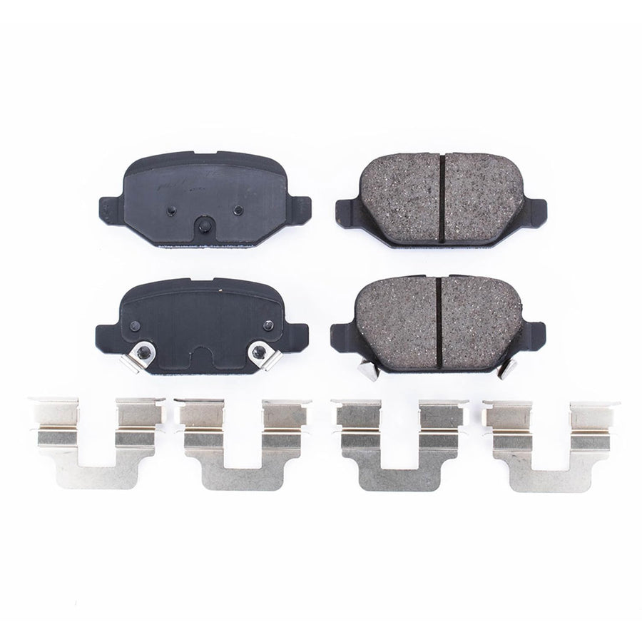 Rear Brake Kit Power Stop For Fiat 500 2013-19 - Ceramic Brake Pads With Installation Hardware, 17-1744