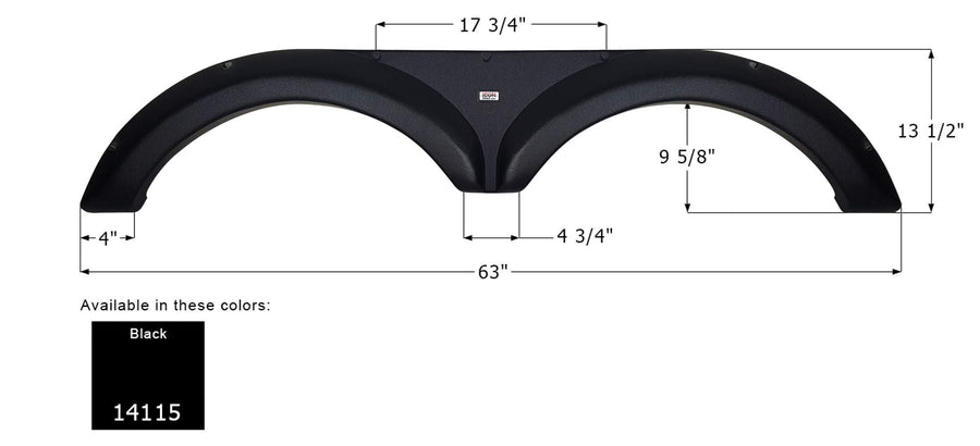 Fender Skirt ICON, Tandem, Jayco, FS4115, Black