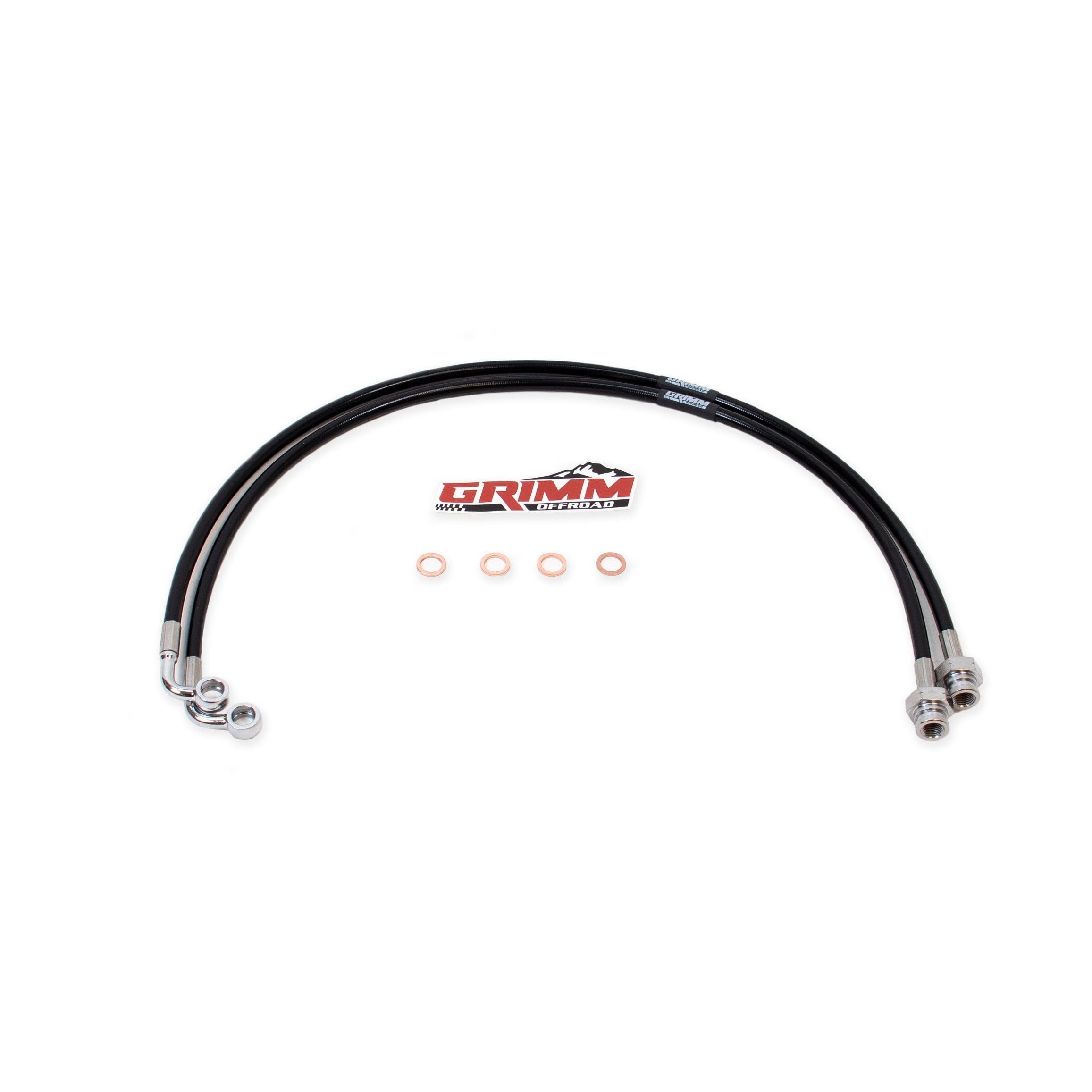 OffRoad Grimm Front Brake Line Kit for Jeep Wrangler JL/JLU, stainless steel braided