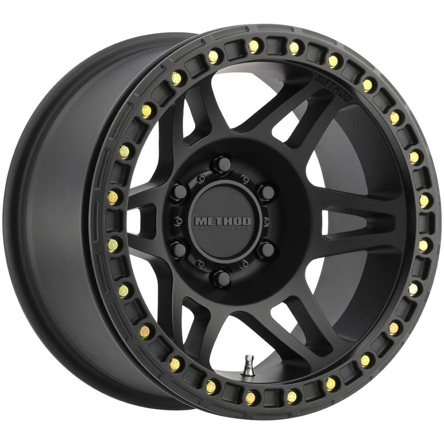 Beadlock Method Race Wheels Black Wheel with Matte (17 x 9. inches /8 x 6 mm, -44 mm Offset)