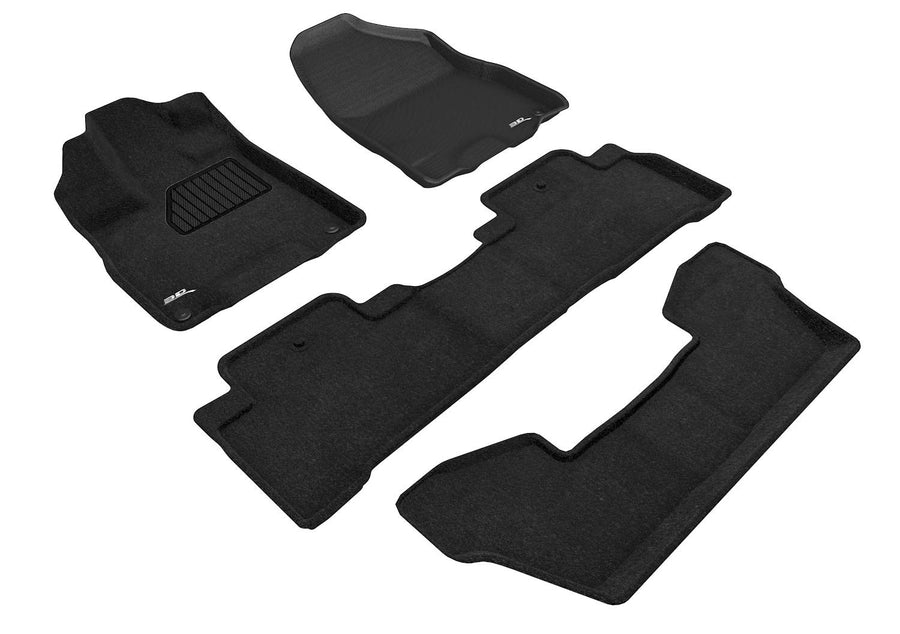 3D MAXpider Custom Fit All-Weather Carpeted Floor Mats for 2017-2020 Acura MDX Elegant Series (1ST 2ND 3RD Row)