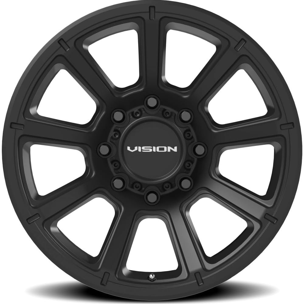 17" Inch VISION 8x165.1 Wheel Rim 353 Turbine 17X8.5 +18 Black