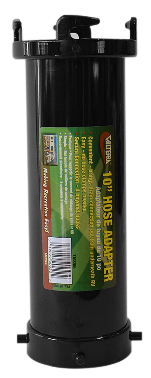 Hose Adapter Valterra T1022BK - 10" Sewer Drain Extension, Black