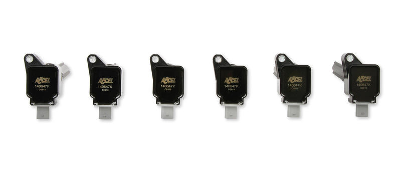 Ignition Coil ACCEL 140647K-6, Black, 6-pack