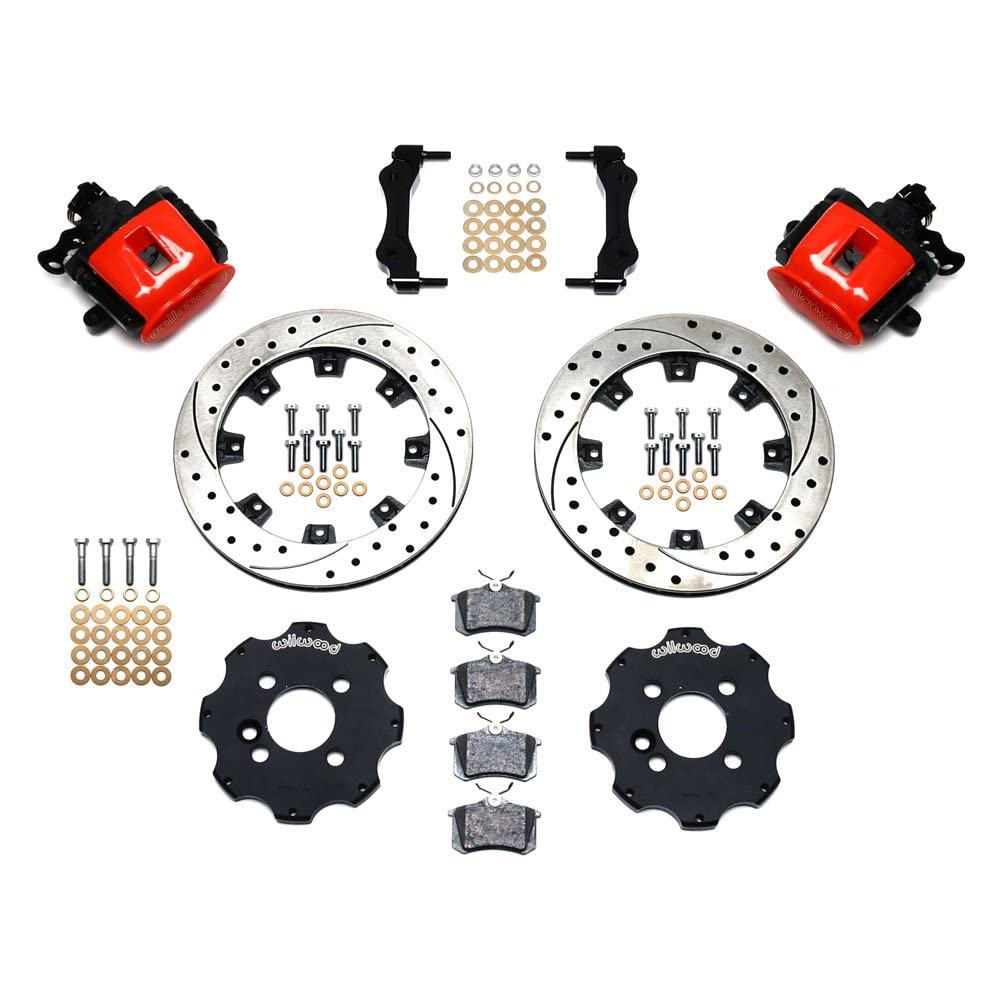 CPB Rear Kit, WILWOOD 140-10885-DR 11.75", Drilled, Red Compatible with Mini Cooper