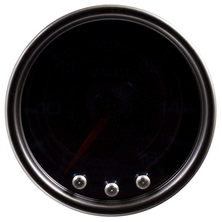 Auto Meter P34452 Voltmeter Gauge (Spek-Pro 2 1/16", 16V, Stepper Motorwith Peak & Warn, Blk/Smoke/Blk, Spek-Pro)
