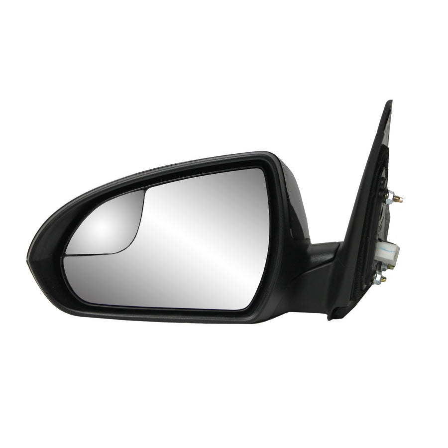 Fit System Side Driver Mirror for Hyundai Elantra Sedan, US Built, Textured Black w/PTM Cover, spot Mirror, Foldaway, Power