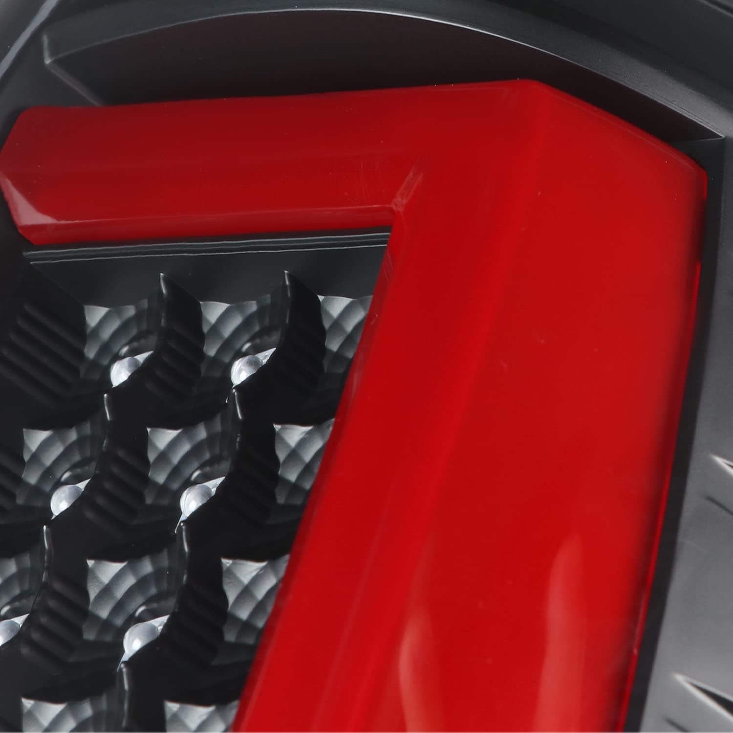 Black LED Tail Lights SPEC-D TUNING w/Red LED Light Bar Compatible with 1999-2002 Chevy Silverado GMC Sierra 1500/2500/3500 Models, Left + Right Pair Assembly