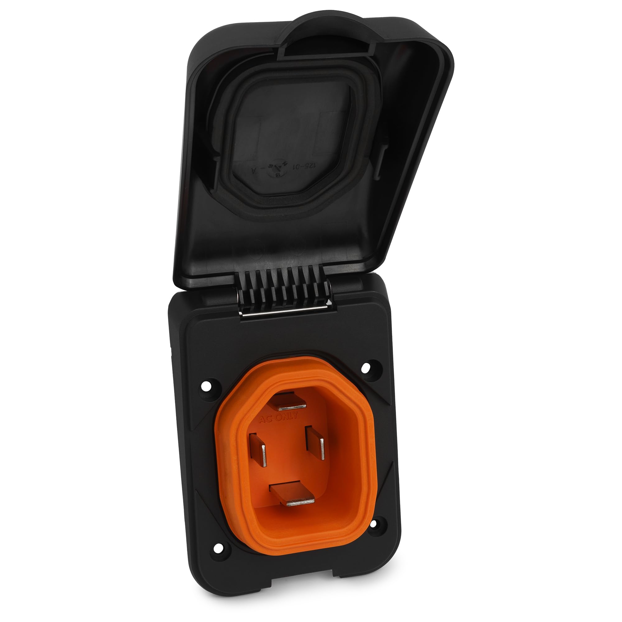 Non-Metallic SmartPlug BM50PB Inlet and Cover Assembly - 50 Amp, Black