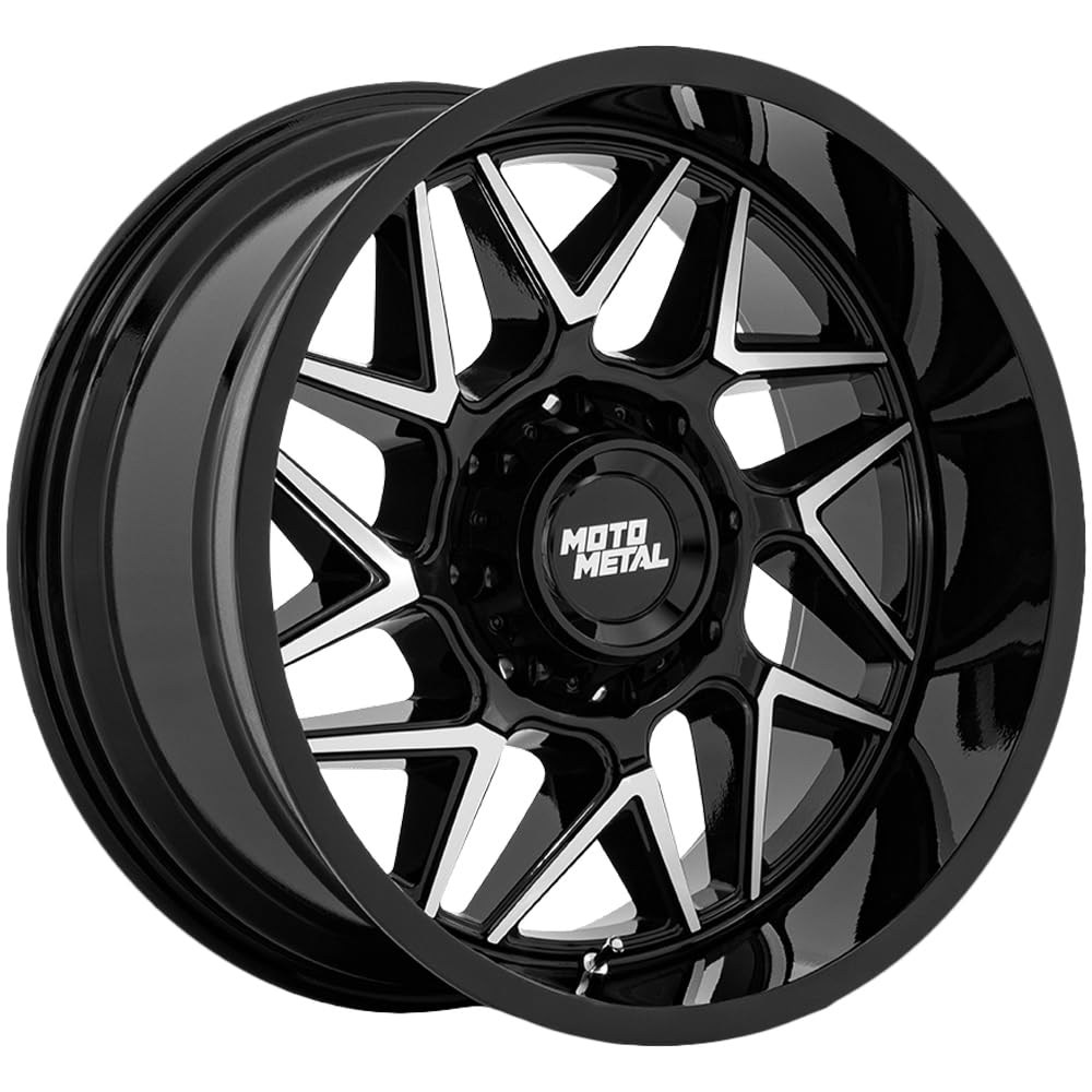 20X10 Moto Metal 5X5.0 4.79-18mm GLOSS BLACK W/MACHINED FACE - MO812BD20105018N