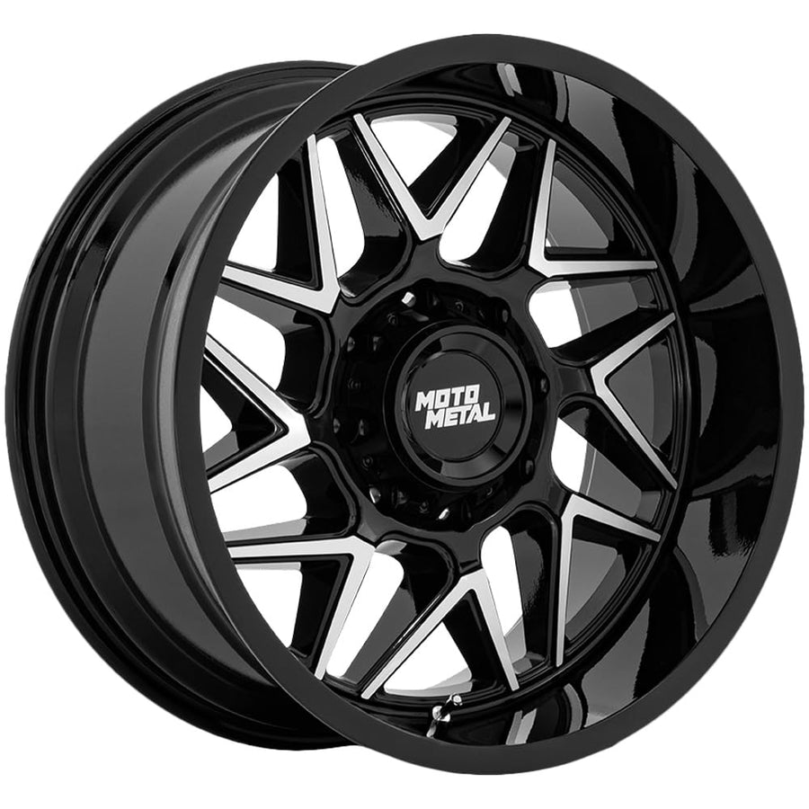20X10 Moto Metal 5X5.0 4.79-18mm GLOSS BLACK W/MACHINED FACE - MO812BD20105018N