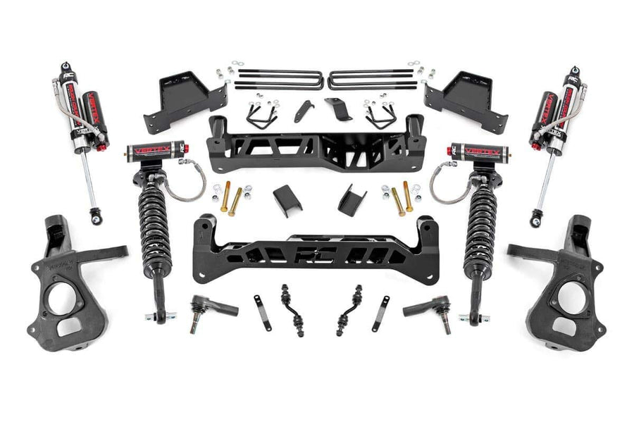 7" Rough Country Suspension Lift Kit with Vertex Coilovers/Vertex Shocks for Chevy Silverado & GMC Sierra 1500 2WD (2014-2018 w/Stock Cast Alu or Stamped Steel Control Arms)