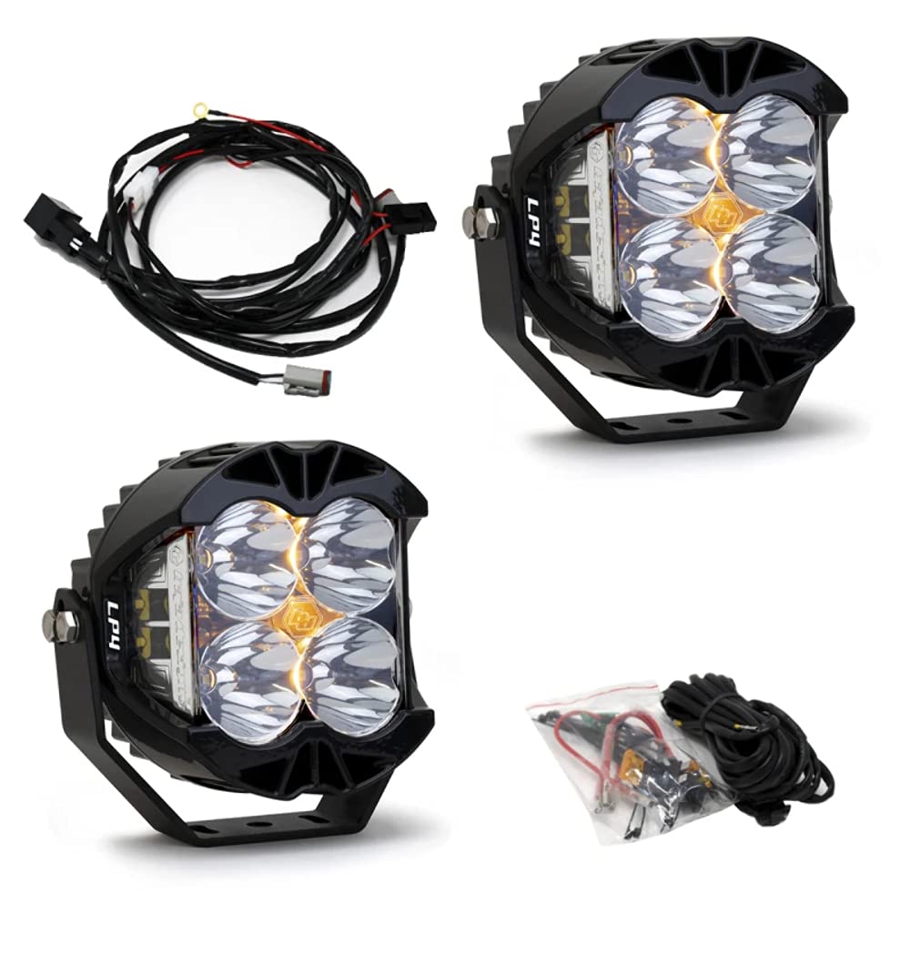 LP4 Pro Baja Designs LED Light Pods - (2) LED Lights (Spot Lens; Clear)