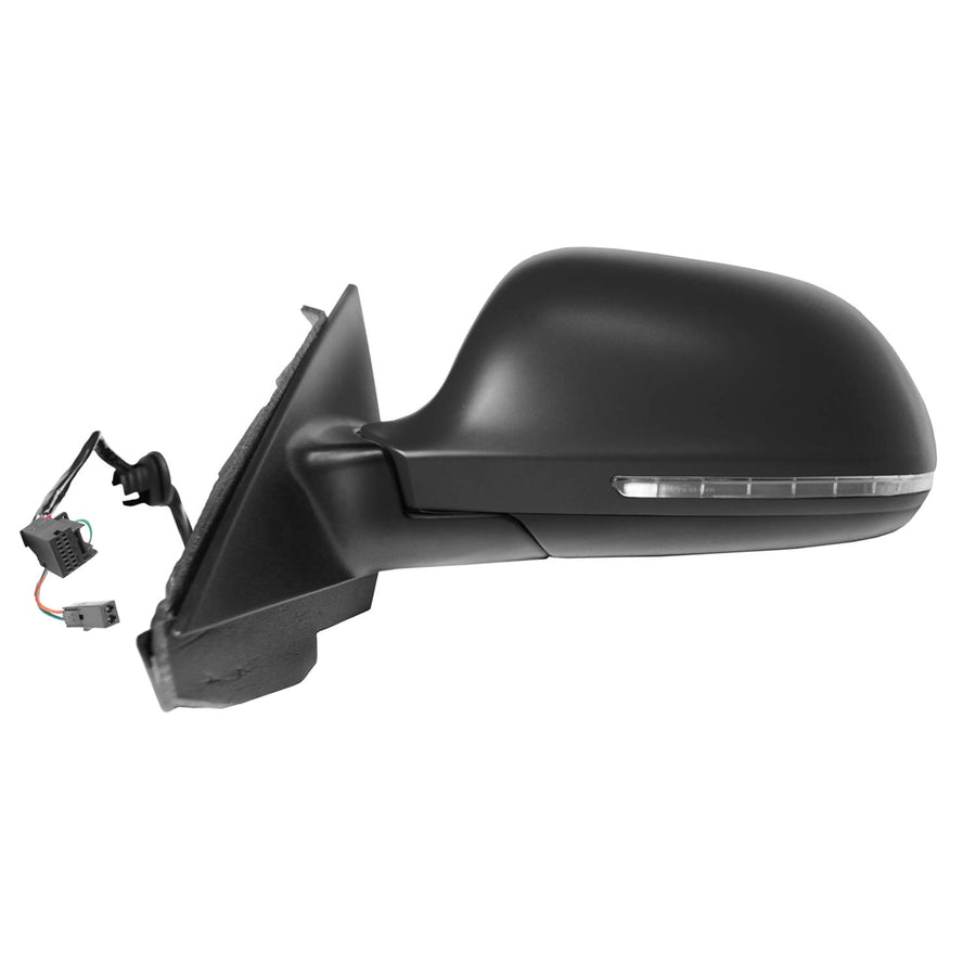 AUDI A3 Driver Side Mirror, 5DR, USA (textured black w/PTM cover, w/turn signal, power folding), w/o dimming, L, HP
