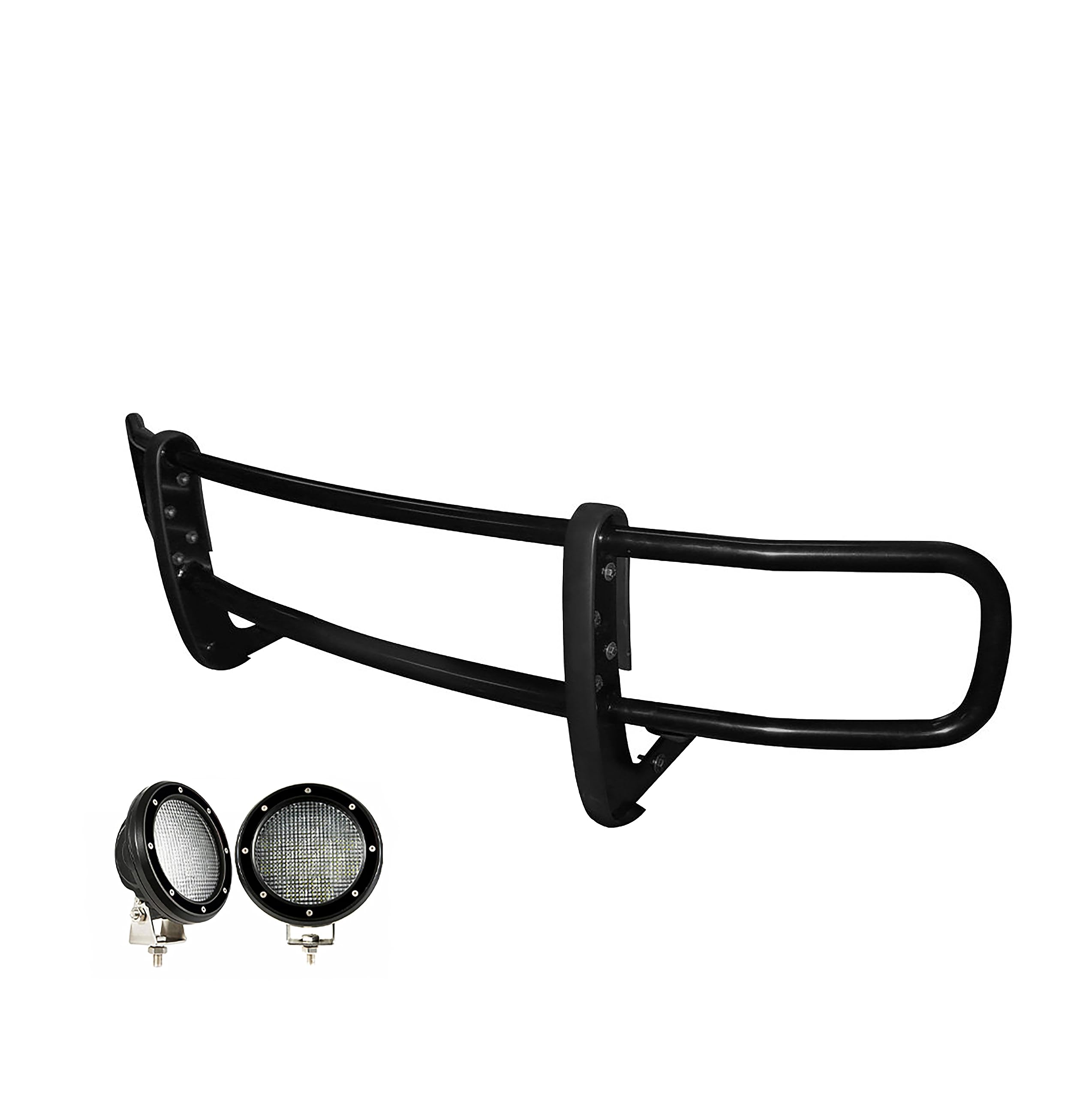 SPARTAN Black Horse Grille Bumper Guard Modular Come with Pair of 5.3"LED Lights with Black Trim Rings Compatible with 2012-2025 NV1500/NV2500/NV3500-17NINVMA-PLFB