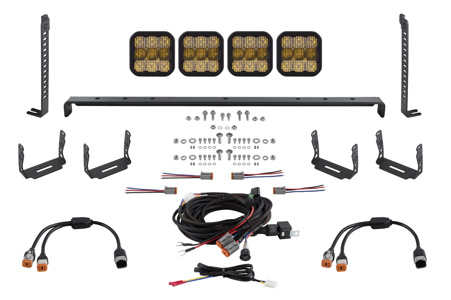 Diode Dynamics SS5 LED Stealth 4-Pod Kit compatible with 2014-2024 Toyota 4Runner, Yellow Combo Sport