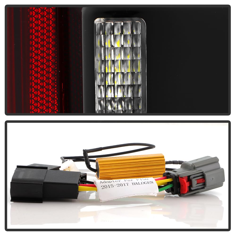 Ford F150 15-20 Halogen Fit (OE Plus Raptor BSD Style) LED Tail Lights - Red Smoke