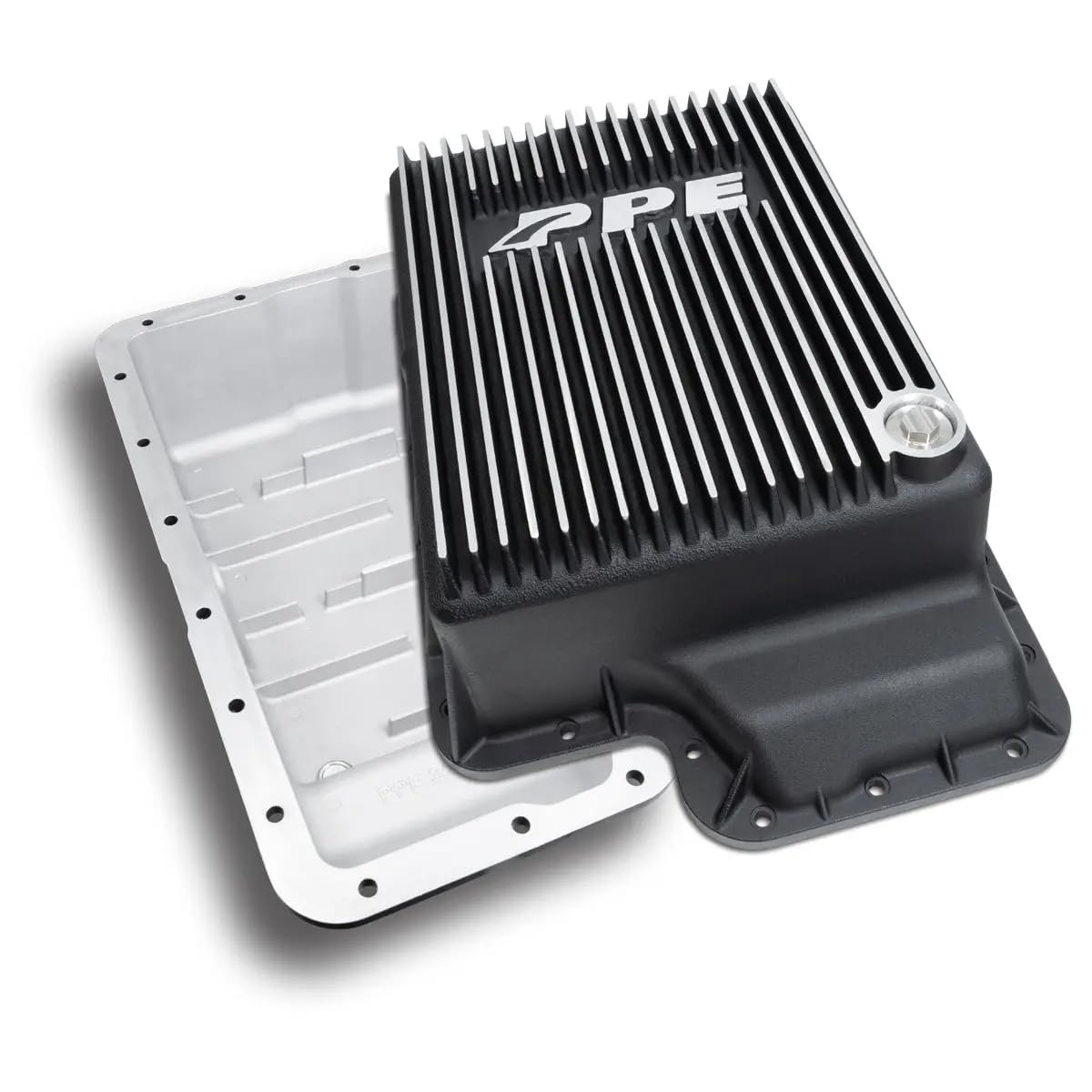 Heavy Duty PPE Cast Aluminum Deep Transmission Pan (Brushed) 328051010 Compatible for Ford 2003-2007 Super Duty with 5R110 Transmission