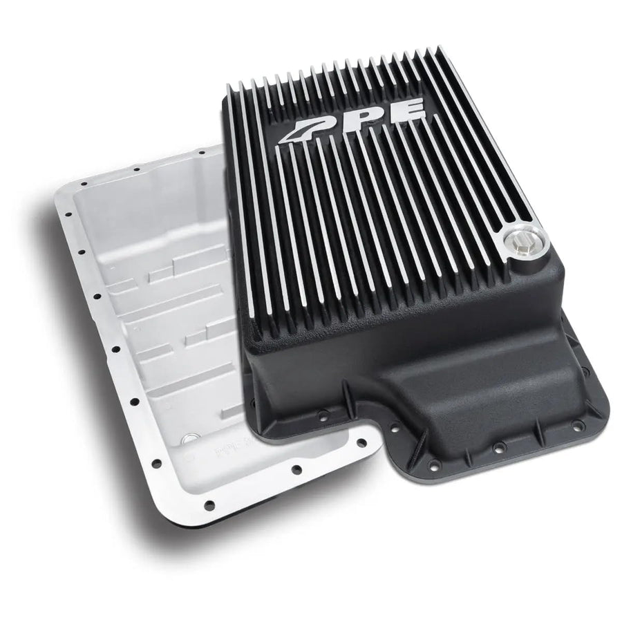 Heavy Duty PPE Cast Aluminum Deep Transmission Pan (Brushed) 328051010 Compatible for Ford 2003-2007 Super Duty with 5R110 Transmission