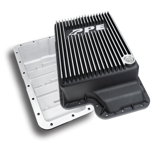 Heavy Duty PPE Cast Aluminum Deep Transmission Pan (Brushed) 328051010 Compatible for Ford 2003-2007 Super Duty with 5R110 Transmission