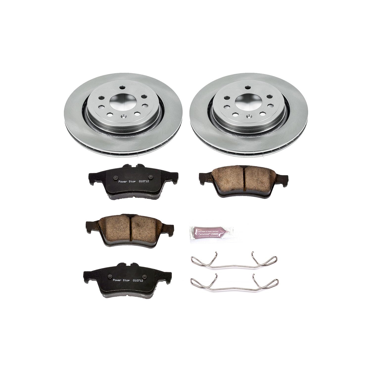 POWERSTOP Autospecialty KOE983 Rear Replacement Brake Kit-OE Brake Rotors & Ceramic Brake Pads For Saab 9-3 2003-2011 [Model Specific]