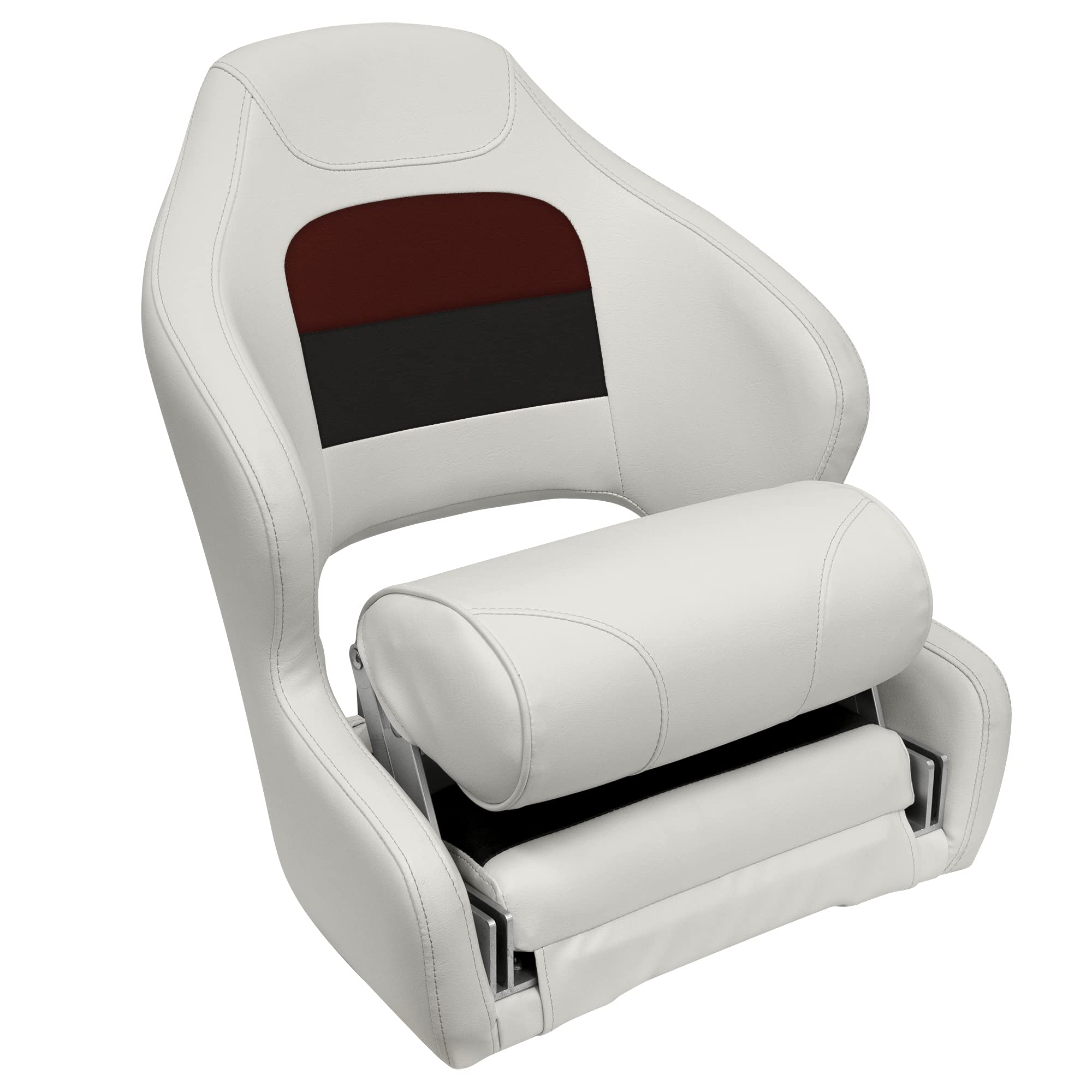 Deluxe Pontoon Series Wise 8WD3315-1009 Bucket Seat with Bolster, White/Red/Charcoal