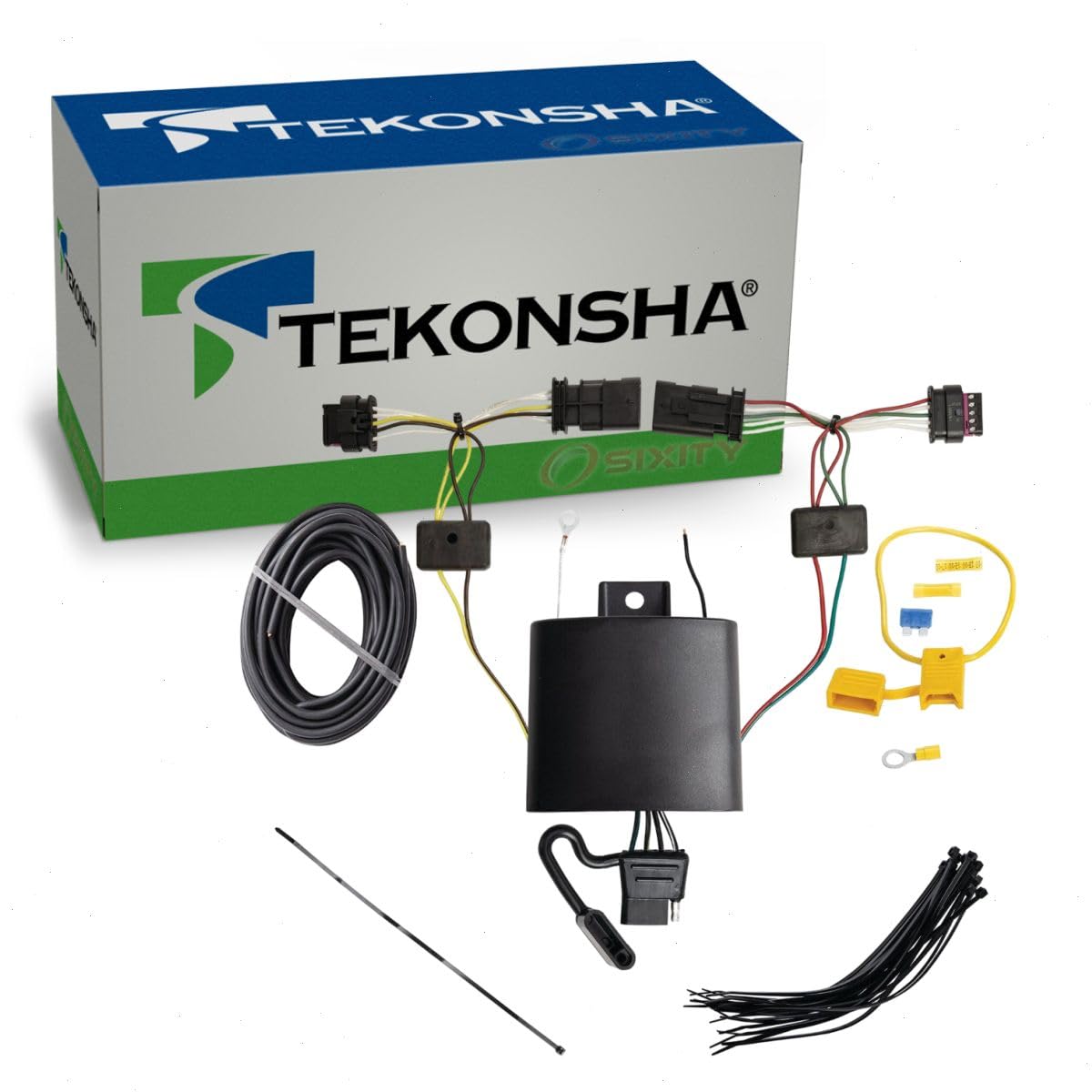 Tekonsha T- One Tow Harness Wiring Package 118875, 4-Way Flat Compatible with 2021-2022 Tesla Y