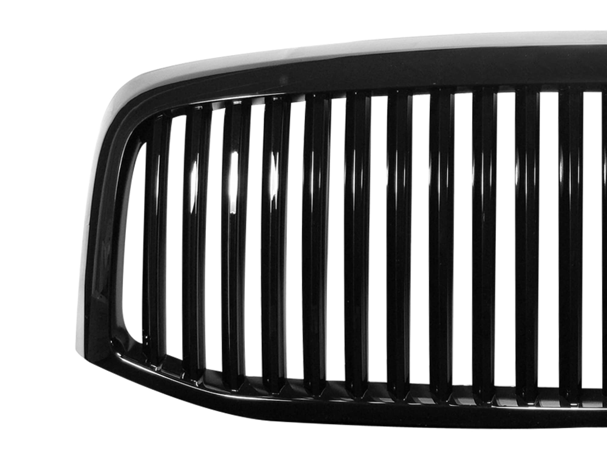 Vertical Front Hood Grille Armordillo USA 7147959 - Gloss Black Fits 2006-2009 Dodge Ram 2500/3500