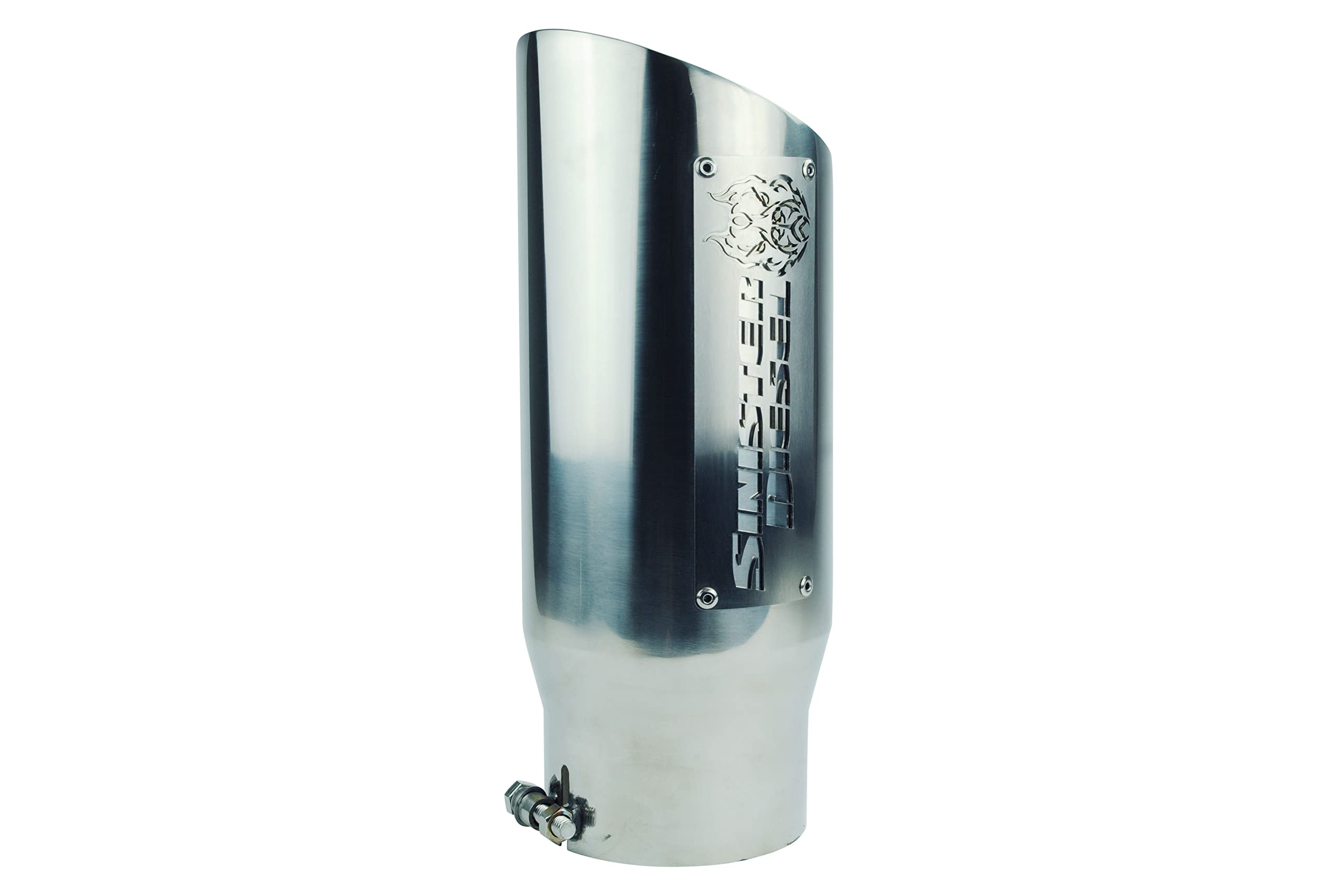 Dual Wall Sinister Diesel Exhaust Tip W/Angle Cut 5" to 6" Chrome