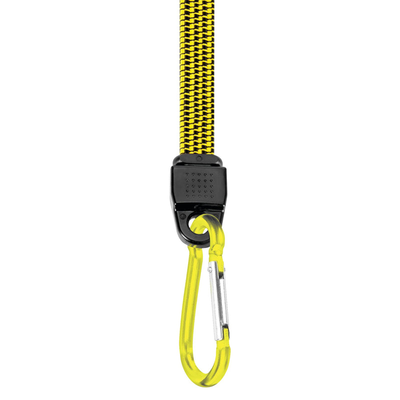24-Inch Performance Tool W1453 Flat Bungee Cord with Carabiner Hook, Anodized Aluminum, Corrosion Resistant, Easy to Install, Load Limit 60lbs
