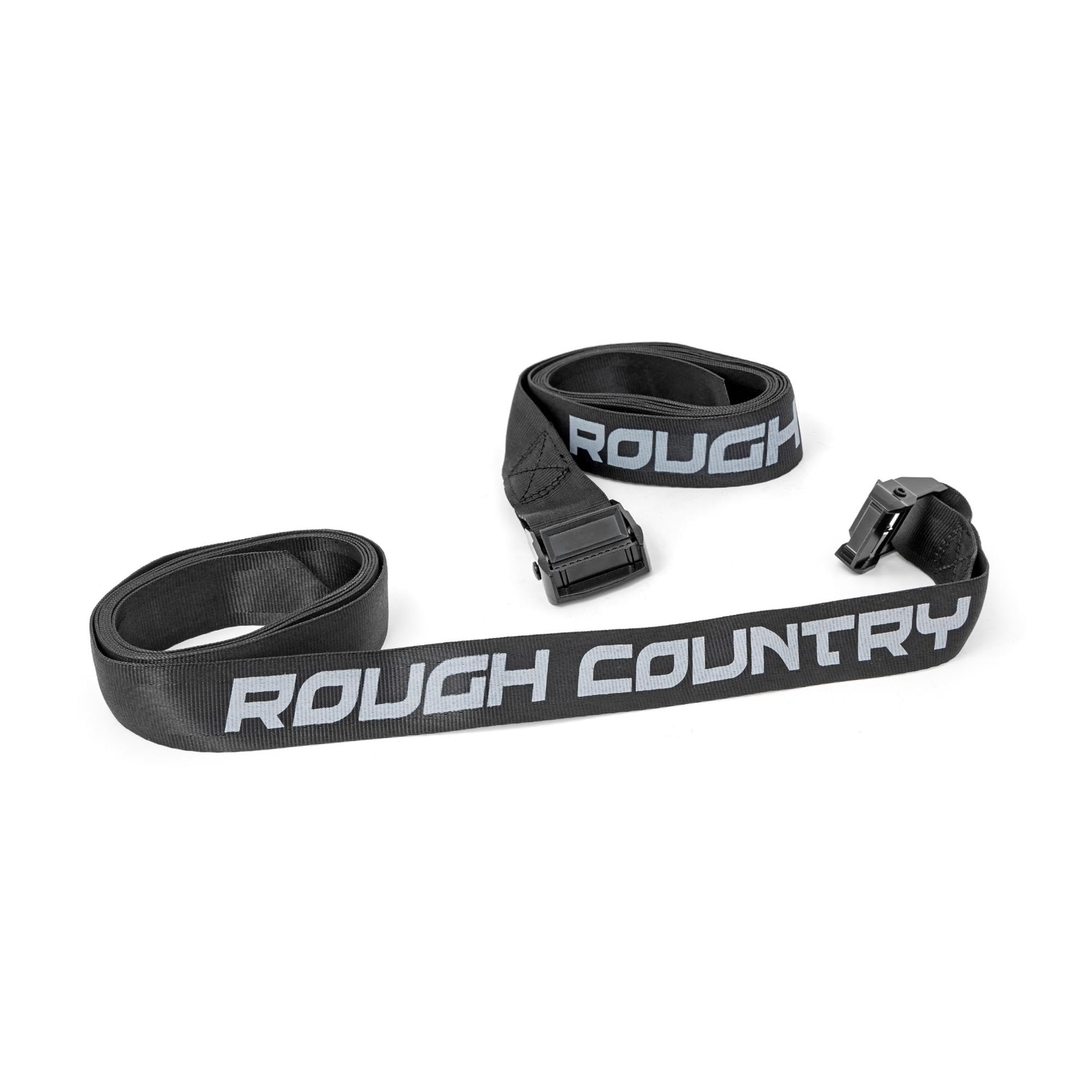 Cargo Tie Down Straps Rough Country 1.5" x 9 ft with Cam Buckle, Heavy Duty Tie Downs (Set of 2)