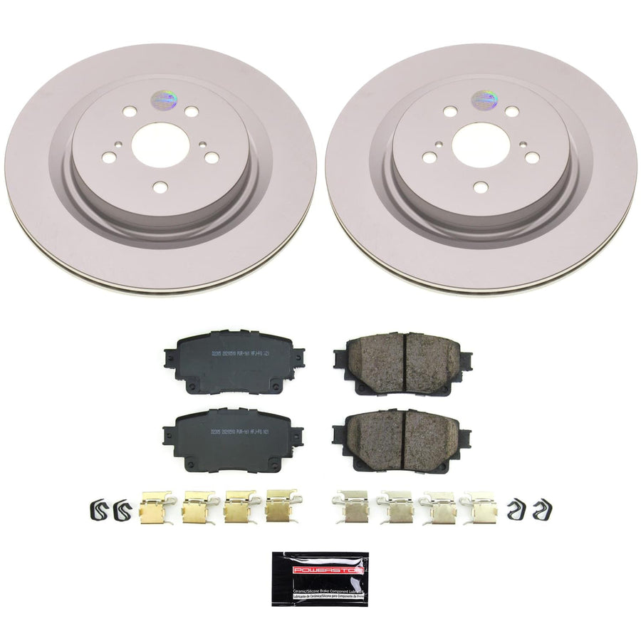 Power Stop CRK8773 Brake Kit For Toyota Highlander Rear Geomet Coated Brake Rotors and Pads 2020-2022 [Application Specific]