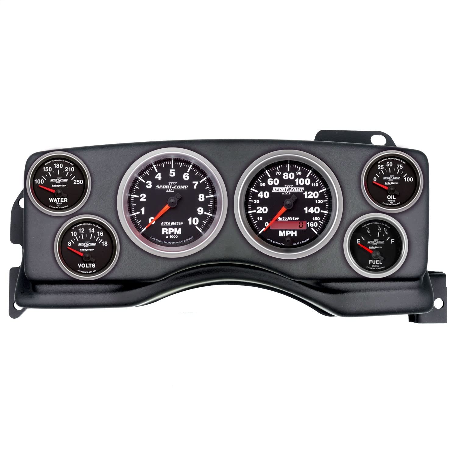 AutoMeter Dash Kit Direct Fit, (3 3/8" X2, 2 1/16" X4), Ford Mustang 90-93, Sport-Comp Ii (2927-12)