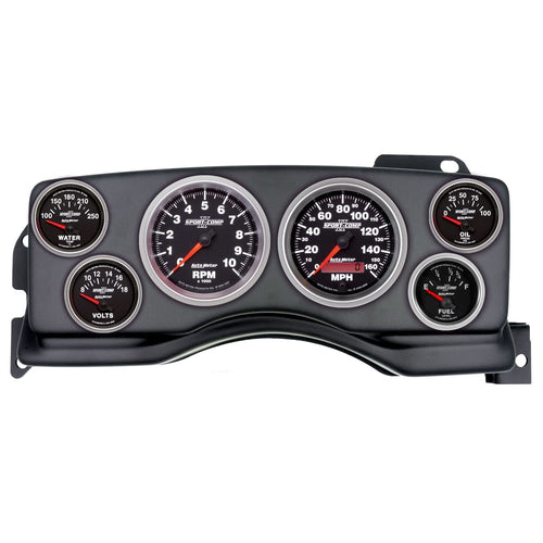 AutoMeter Dash Kit Direct Fit, (3 3/8" X2, 2 1/16" X4), Ford Mustang 90-93, Sport-Comp Ii (2927-12)