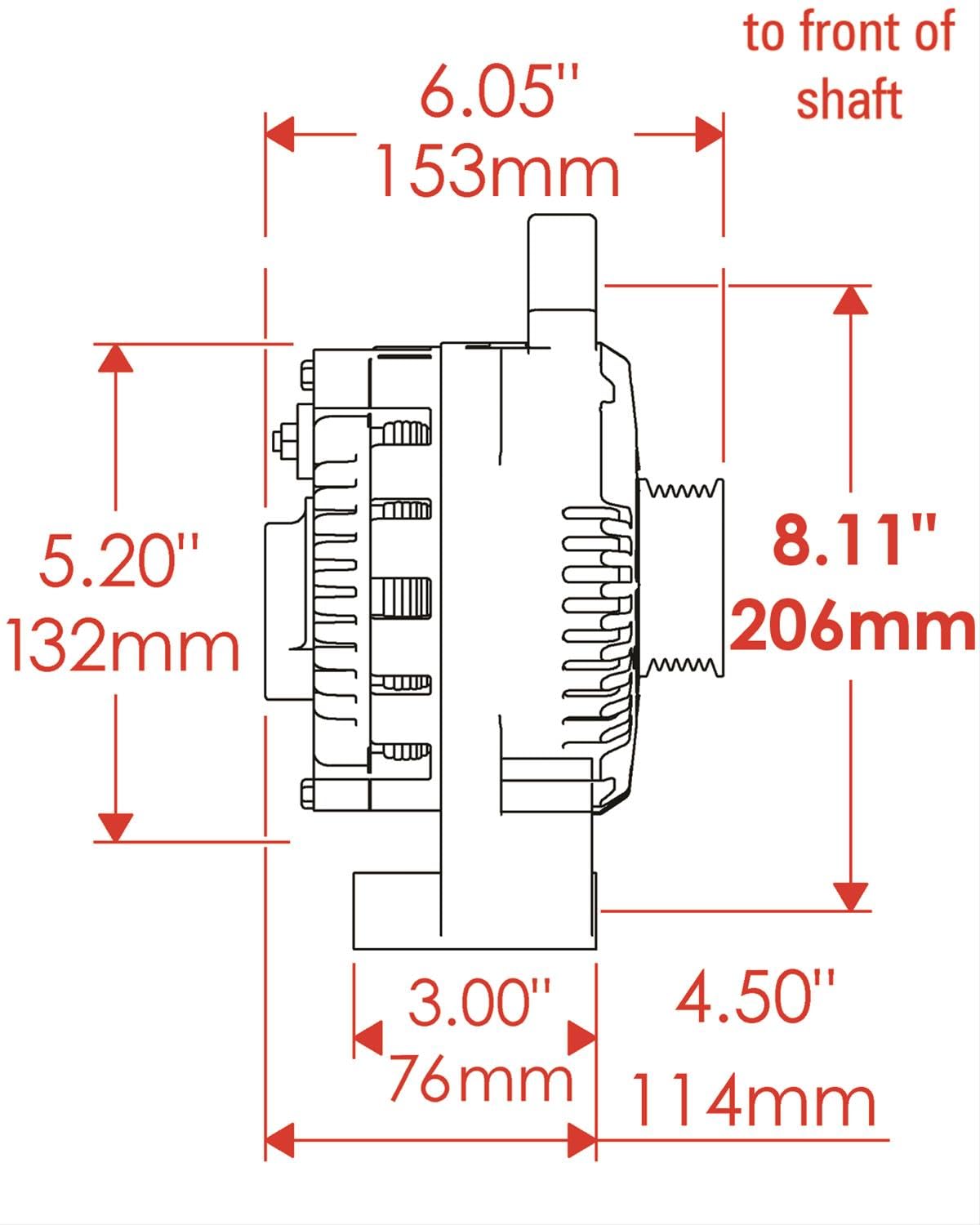 Natural Powermaster 7761 Alternator (3G 140A 6 Groove Pulley Large Frame Mating 8.11" 3:00 O'clock)