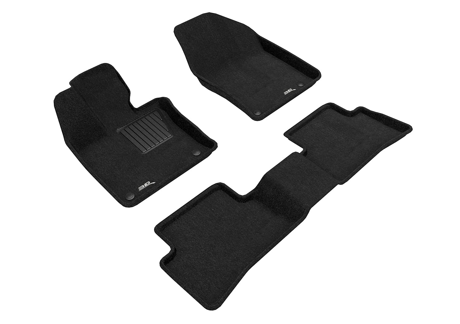 3D MAXpider Elegant Custom Fit Floor Mat (Black) Compatible with Lexus Ux 2019-2025 - 1st & 2nd Row