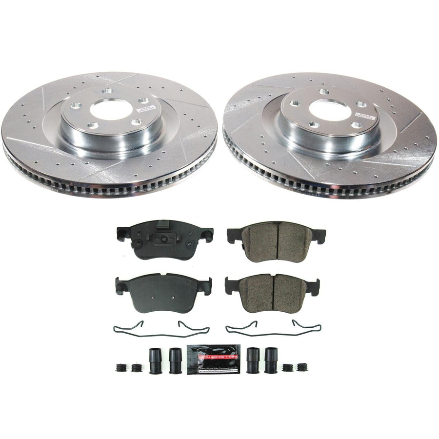 Power Stop K8926 Brake Kit For Ford Bronco Sport 2023, Ford Maverick 2022-2023 Z23 Carbon-Fiber Ceramic Brake Pads and Drilled and Slotted Rotors
