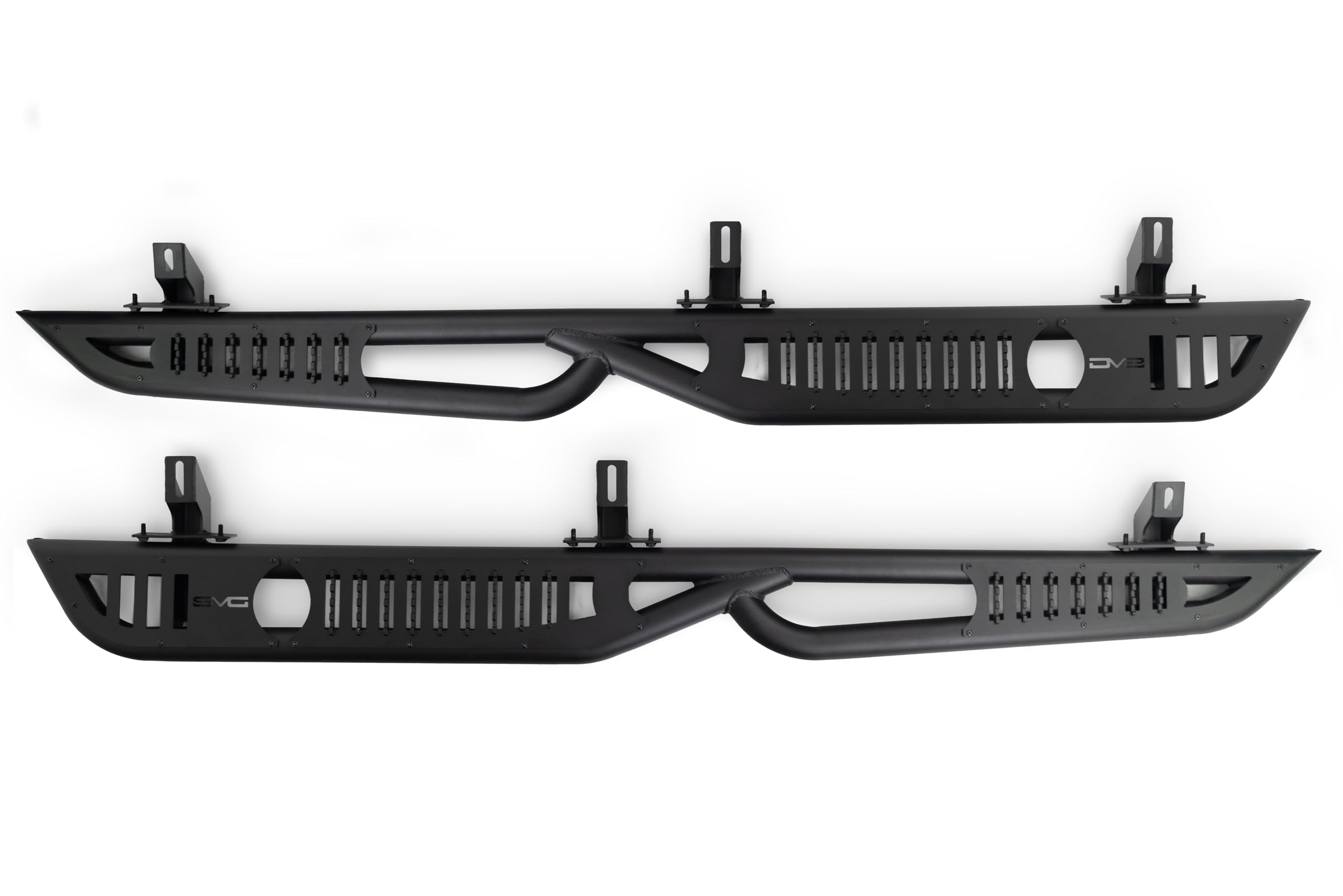 OE Plus DV8 Offroad Side Steps for The 2007-2018 Jeep Wrangler JK 4-Door | Body/Pinch Weld Mounted Side Steps | Protection Against Light Debris (Not Intended for Sliding)