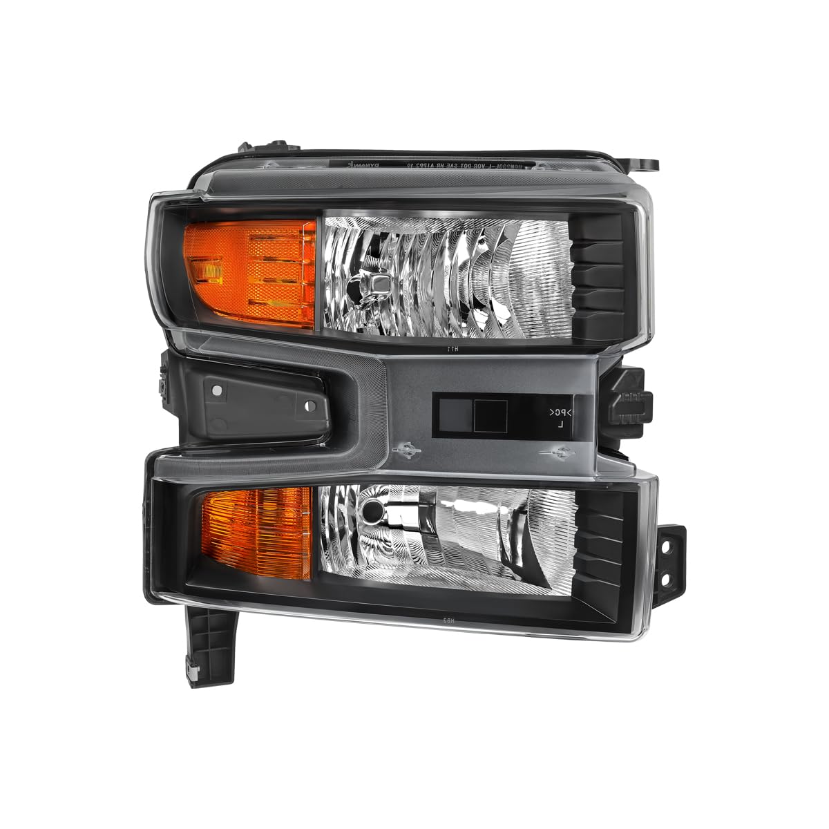 Right Spec-D Tuning Passenger Side Black Headlight Compatible with 2019-2021 Chevy Silverado 1500, 2022 Chevy Silverado 1500 LTD