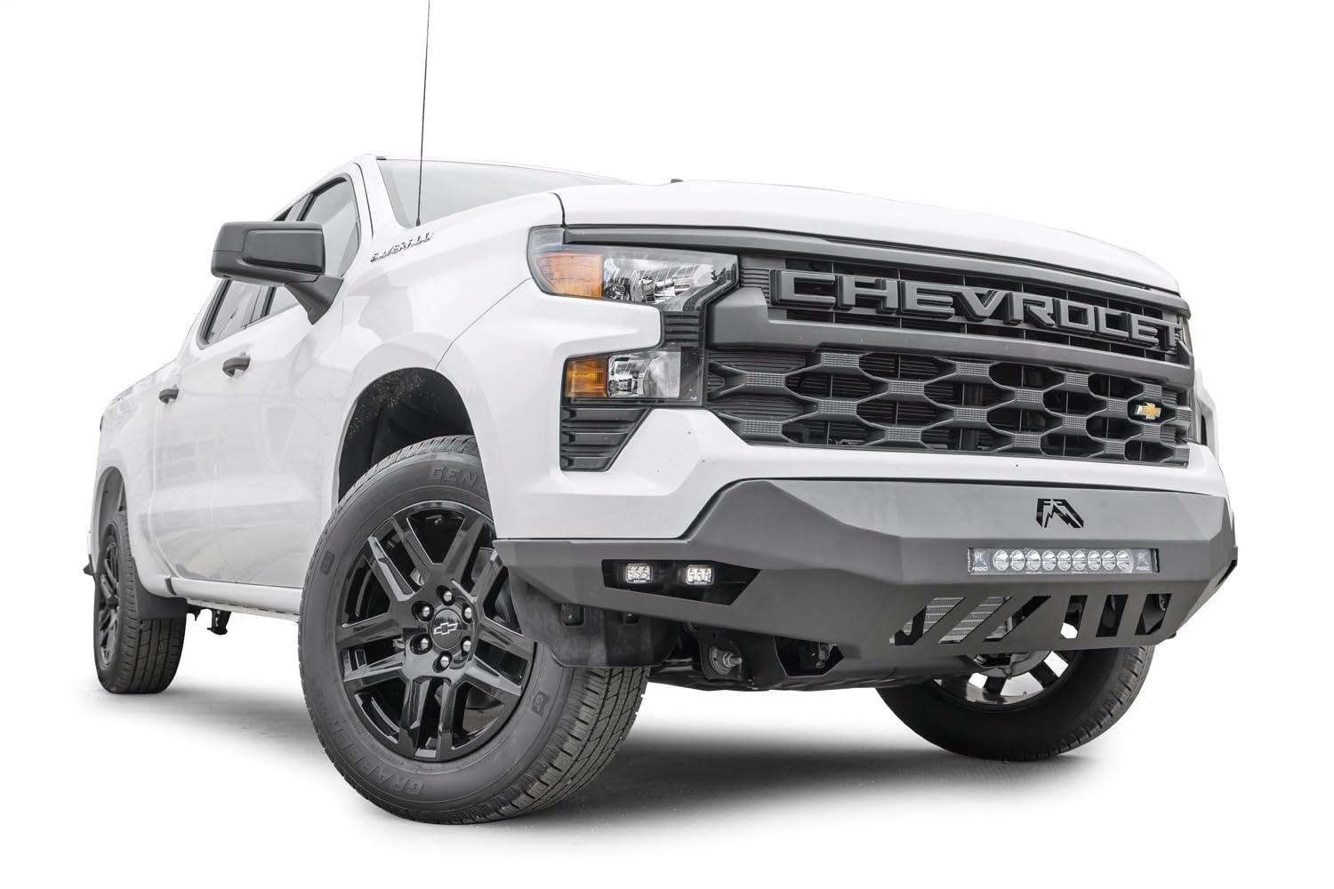 Fab Fours Vengeance CS22-D5661-1 Front Bumper fits 22-22 Chevrolet Silverado 1500 - w/No Guard - Black Powder Coat - For Mount LED Cube Lights