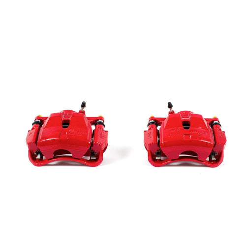 Power Stop Pair of High-Temp Red Powder Coated Front Calipers for Toyota RAV4 2006-2018 [Model Specific]