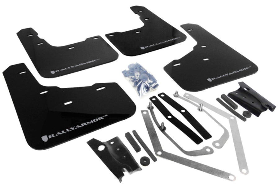 Rally Armor Black, Silver MF29-UR-BLK/SIL Mud Flap with Logo (13+ Ford Fiesta ST), 1 Pack