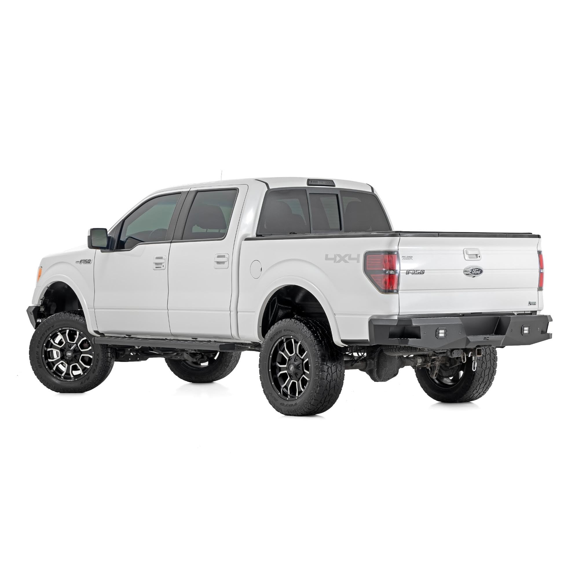 BA2 Rough Country Running Boards for Ford F-150 (2009-2024) - 5" Wide Steel Step Bars, Non-Slip Grip Foot Rails, No-Drill Install, Truck Side Steps