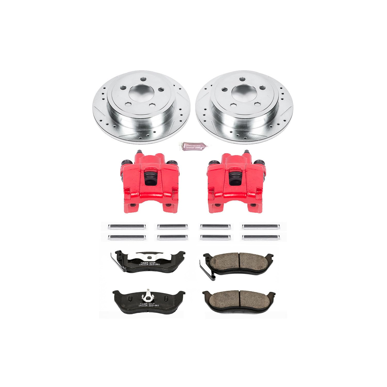 Power Stop Z23 Evolution Sport KC2197 1-Click Brake Kit with Powder Coated Calipers (Brake Pads, Drilled/Slotted Rotors)