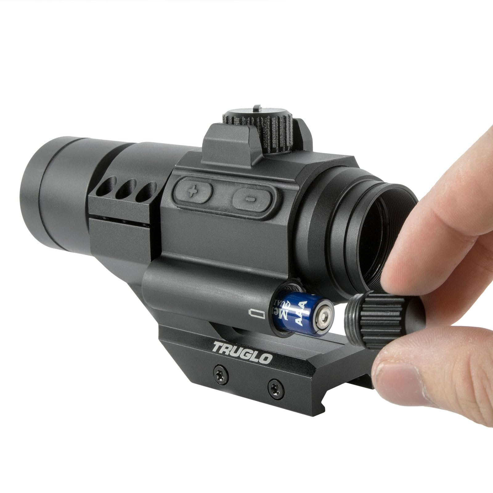 30mm TRUGLO Ignite 2-MOA Hunting Durable Lightweight Waterproof Fogproof Shock Resistant Adjustable Aluminum Dot Sight | Rubber Lens Cover, Battery & Cantileverrail Mount Included | Green Dot