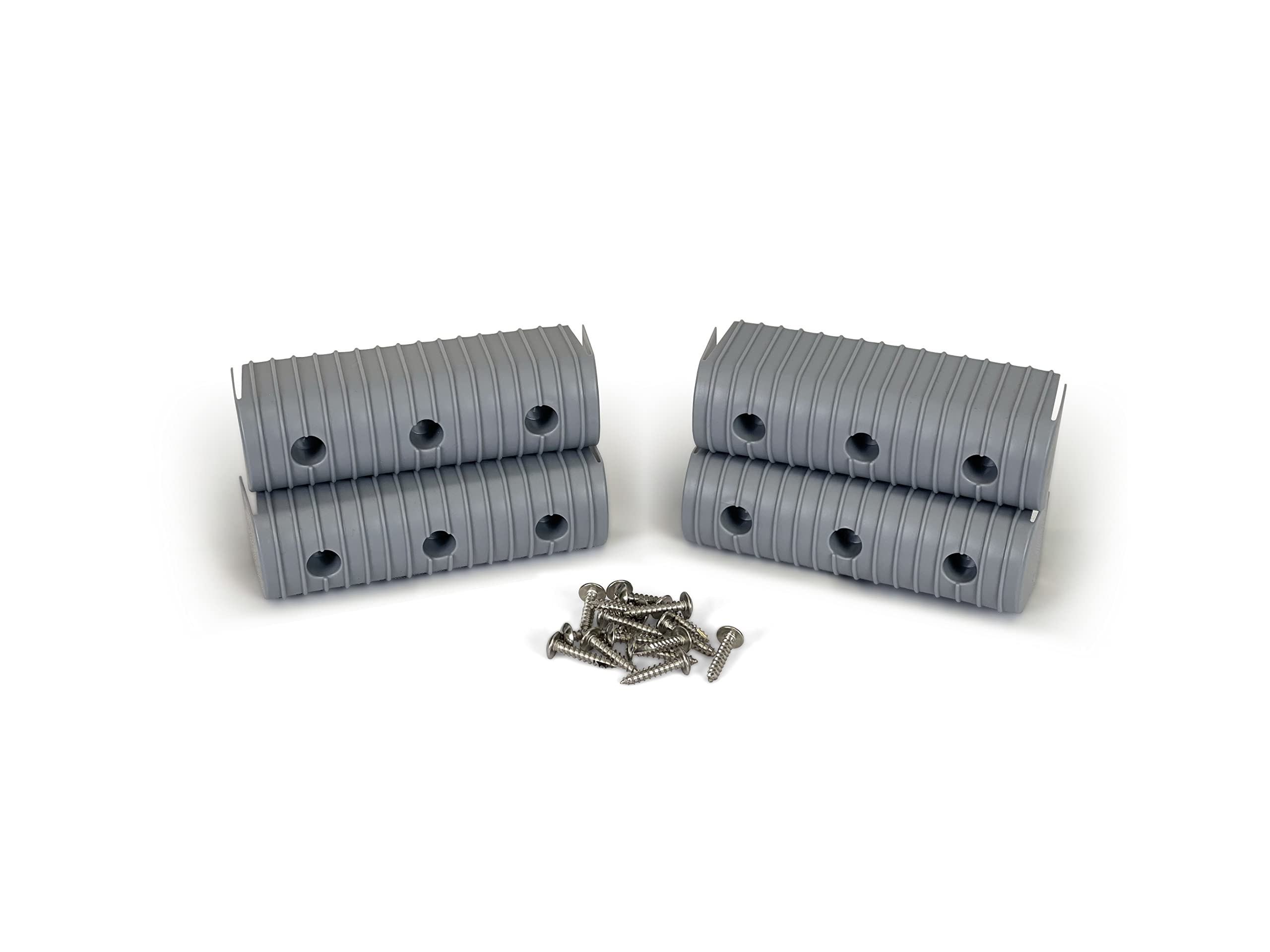 Bunk Wrap Caliber Endcaps 23053, 4-Pack of 2 x 6" Endcaps with Hardware, Grey